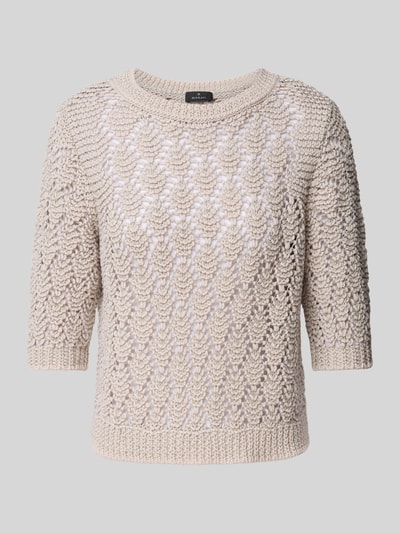 monari Gebreide pullover met 1/2-mouwen Beige - 2