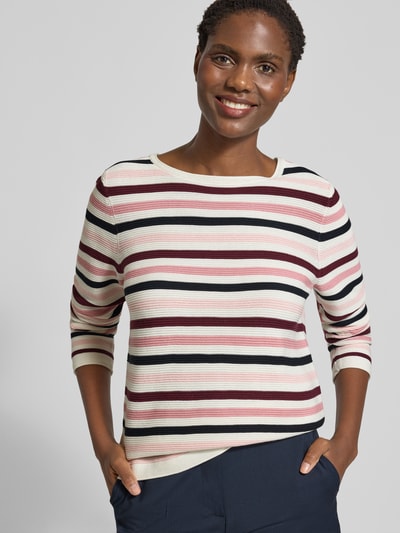 Tom Tailor Sweter o kroju regular fit z czystej bawełny Różowy 3