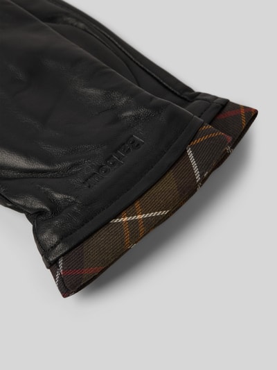 Barbour Handschoenen van echt leer, model 'TARTAN' Zwart - 2