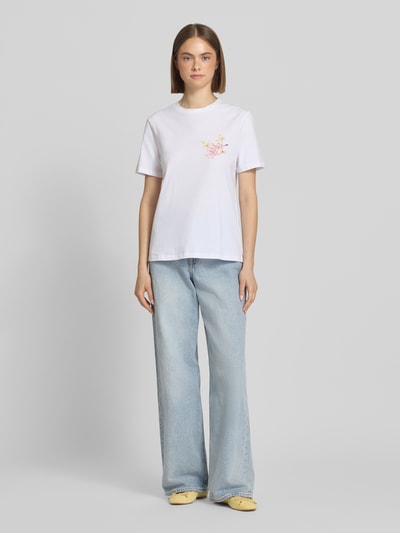 PIECES Regular Fit T-Shirt aus reiner Baumwolle Modell 'BRIANNA' Weiss 1