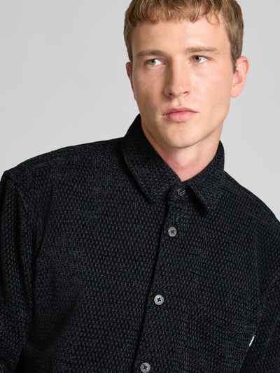 REVIEW Regular fit vrijetijdsoverhemd met structuurmotief Zwart - 3