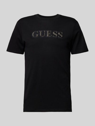 Guess T-Shirt mit Label-Stitching Black 2