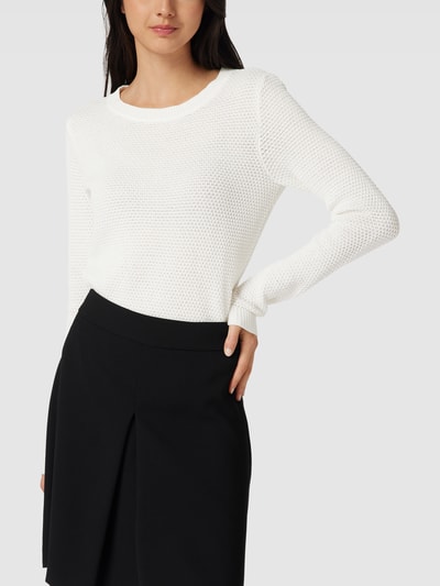 Vila Gebreide pullover met structuurmotief, model 'Vidalo O-Neck' Offwhite - 4