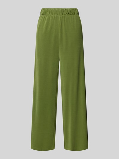 Jake*s Casual Wide fit stoffen broek met elastische band Grasgroen - 2