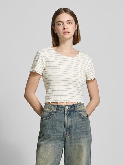 Only Regular Fit Crop Top aus Baumwoll-Mix Modell 'ANITS' Schilf 4