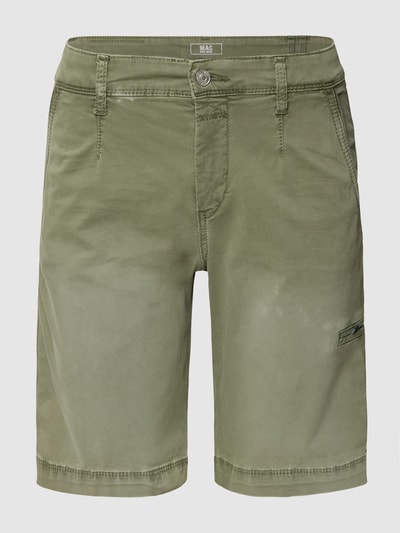 MAC Shorts mit Label-Patch Khaki 2