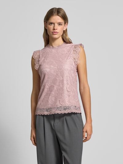 Pieces Regular fit top met kant, model 'COLLINE' Oudroze - 4