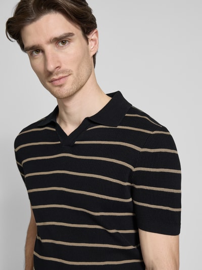 Christian Berg Men Poloshirt mit V-Ausschnitt Black 3