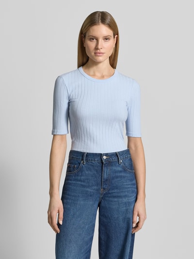 OPUS T-Shirt in Ripp-Optik Modell 'Savka' Hellblau 4