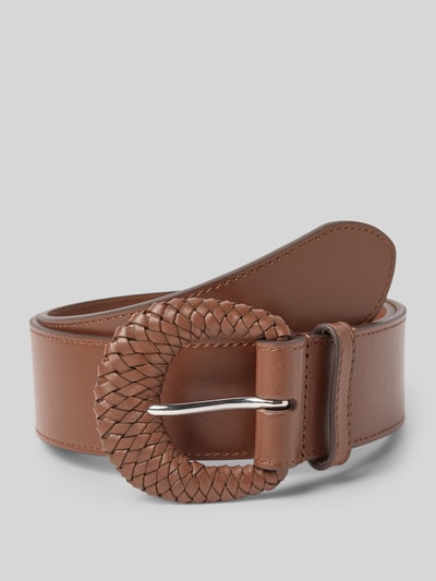 Lauren Ralph Lauren Pasek skórzany ze sprzączką Koniakowy 1