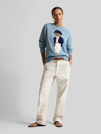 Polo Ralph Lauren Pullover met beermotief Lichtblauw gemêleerd - 1