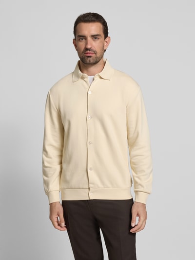 Lindbergh Sweatjack met kentkraag Steengrijs - 4