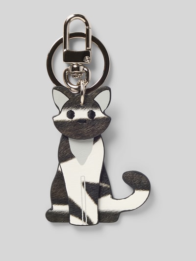 Seidenfelt Sleutelhanger met structuurmotief, model 'My CAT' Lichtgrijs - 1