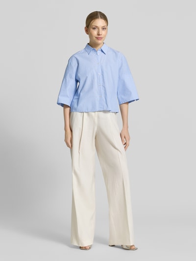 Emily Van den Bergh Boxy Fit Bluse aus Baumwolle mit Knopfleiste Bleu 1