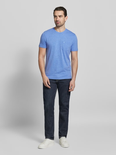 Christian Berg Men T-Shirt mit Rundhalsausschnitt und Brusttasche Blau 1