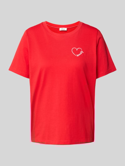 s.Oliver RED LABEL Relaxed Fit T-Shirt aus reiner Baumwolle Rot 2