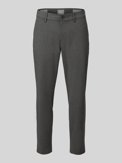 Produktfoto, Tapered Fit Stoffhose mit Viskose-Anteil Modell 'Phil' von Brax in Dunkelgrau, gerade Form, feine Struktur, Herren Gerade Hose