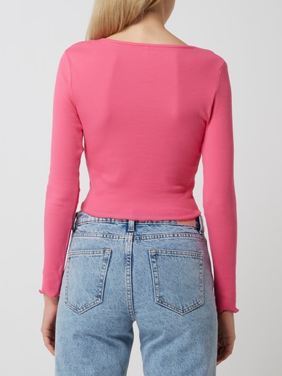 Only Cropped Shirt mit Stretch-Anteil Modell 'Oda' Pink 5