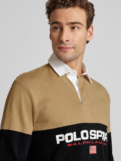 Polo Sport Classic Fit Poloshirt mit Label-Print Khaki 3