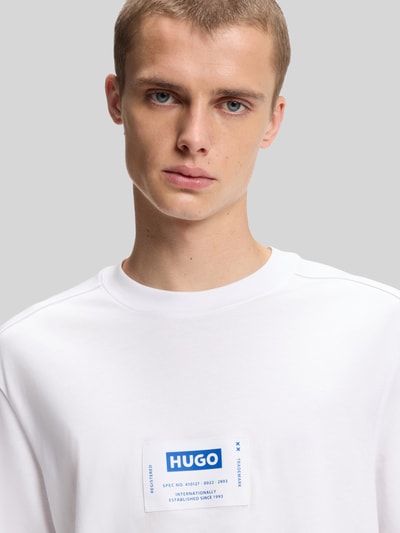 HUGO Blue Regular Fit T-Shirt aus reiner Baumwolle Modell 'NURAZTI' Weiss 3