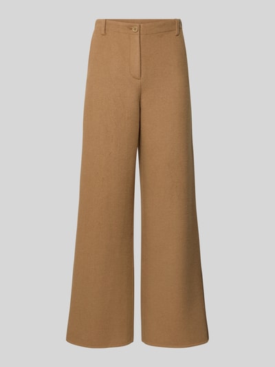 Style Icon Collection Uitlopende wide leg broek van wolmix - curated by Maja Weyhe Camel - 2