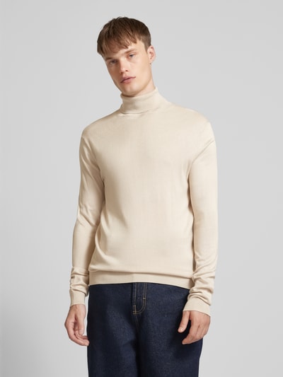 Only & Sons Rollkragenpullover mit Label-Applikation Modell 'WYLER' Beige 4