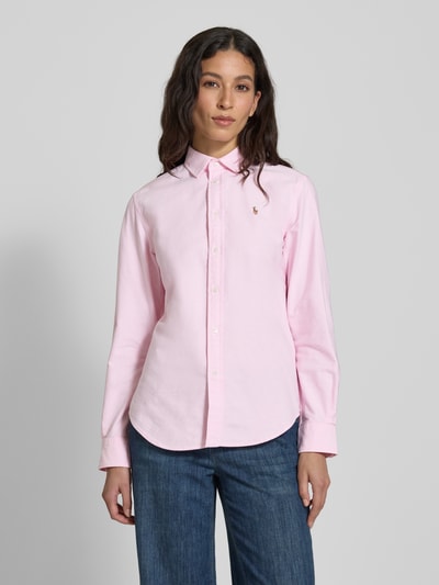 Polo Ralph Lauren Regular fit overhemdblouse met logostitching Felroze - 4