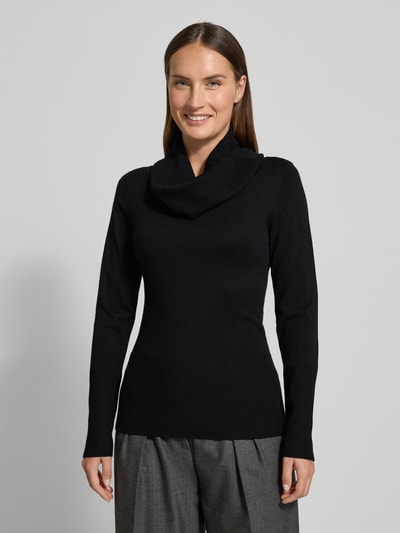 Soyaconcept Slim fit shirt met lange mouwen van viscosemix, model 'Dollie' Zwart - 4