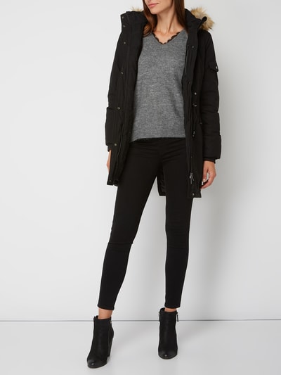 Vero Moda Pullover mit Spitzenbesatz Mittelgrau Melange 1