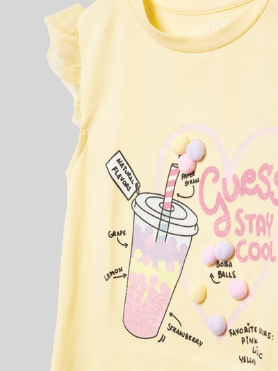 Guess T-shirt met motiefprint Lichtgeel - 2