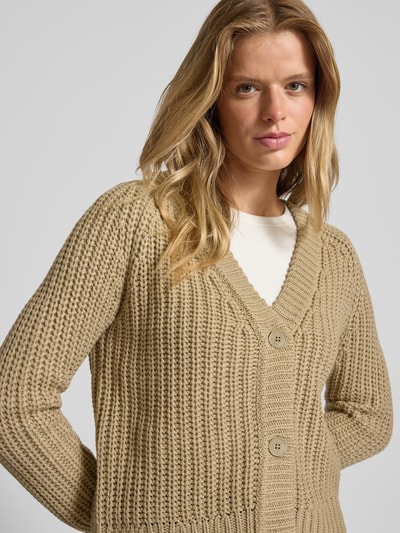 Noisy May Strickjacke mit V-Ausschnitt Modell 'CHARLIE' Beige 3
