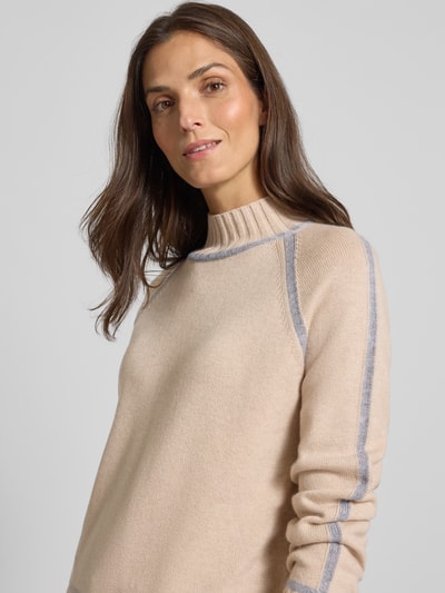 Max Mara Studio Regular Fit Strickpullover aus Woll-Kaschmir-Mix Modell 'PESCARA' Beige Melange 3