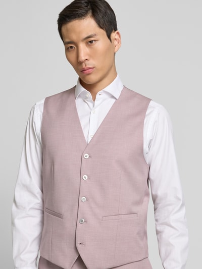 HECHTER PARIS Kamizelka o kroju regular fit z lamowanymi kieszeniami Ciemnoczerwony 3