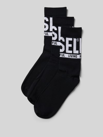 Diesel Sokken met labeldetail in een set van 3 paar Zwart - 1