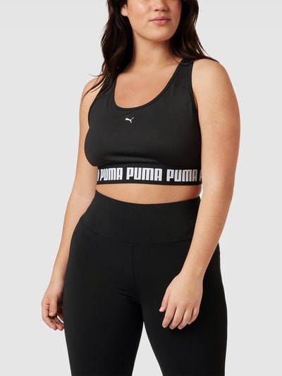 PUMA Performance Plus Biustonosz sportowy PLUS SIZE z tyłem o kroju bokserki i dekoltem w łódkę Czarny 4