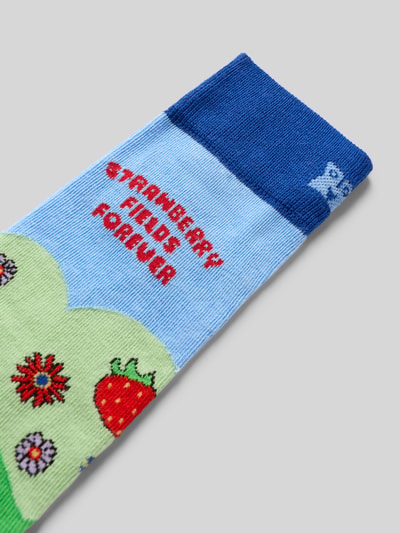 Produktfoto, Socken mit Allover-Motiv-Print Modell 'The Beatles' von Happy Socks, bunter Baumwoll-Mix mit Label-Print und Rippbündchen