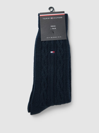 Tommy Hilfiger Socken mit Zopfmuster Modell 'CABLE' Dunkelblau 3