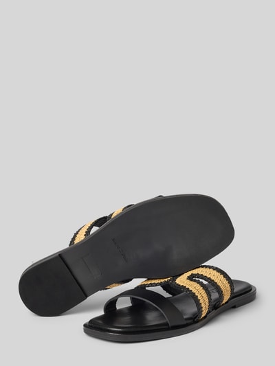 Marc O'Polo Slippers met detail van raffiabast Zwart - 4