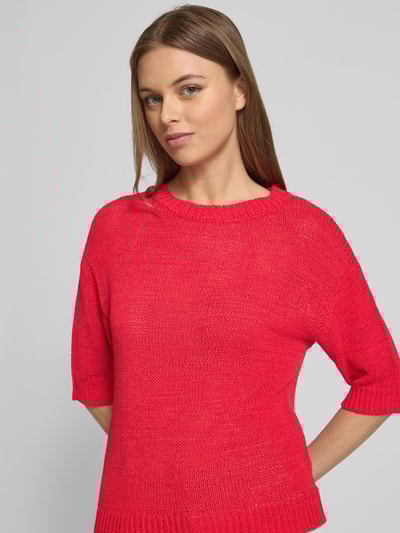 s.Oliver RED LABEL Sweter z dzianiny o kroju relaxed fit z mieszanki bawełny Czerwony 3
