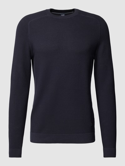 JOOP! Jeans Gebreide pullover met structuurmotief, model 'Ole' Marineblauw - 2