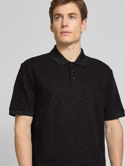 ARMANI EXCHANGE Regular fit poloshirt met structuurmotief Zwart - 3