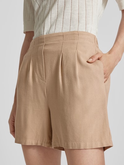 Vero Moda Shorts aus Viskose-Leinen-Mix Modell 'JESMILO' Hellbraun 3