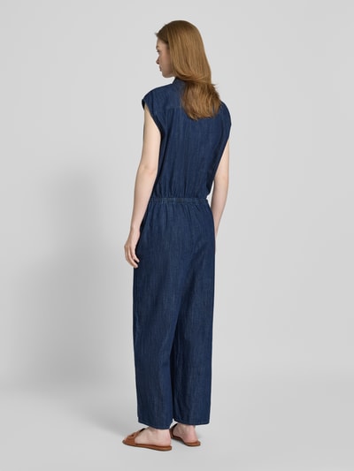 OPUS Jumpsuit met kentkraag en knoopsluiting, model 'Monny' Donkerblauw - 5