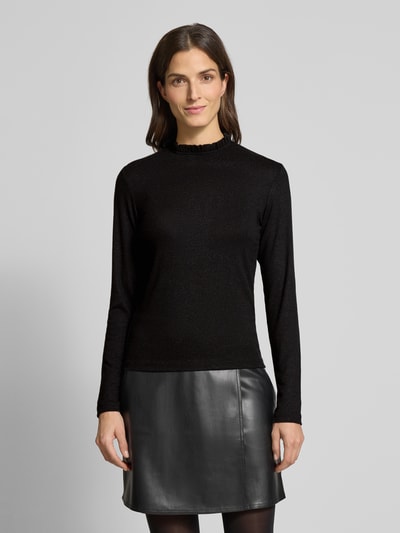 OPUS Longsleeve mit Stehkragen Modell 'Sanba' Black 4