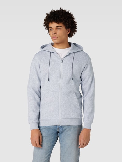 Jack & Jones Sweatjack met capuchon, model 'BRADLEY' Lichtgrijs gemêleerd - 4