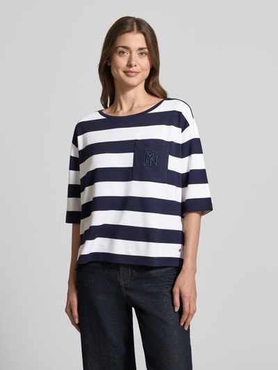 monari Relaxed Fit Sweatshirt aus Viskose-Mix mit Brusttasche Marine 4
