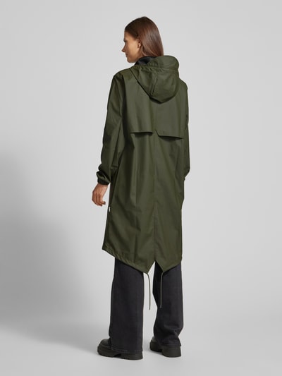 RAINS Regenmantel mit seitlichen Pattentaschen Modell 'Fishtail' Khaki 5