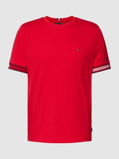 Tommy Hilfiger T-shirt z wyhaftowanym logo Ciemnoczerwony 2