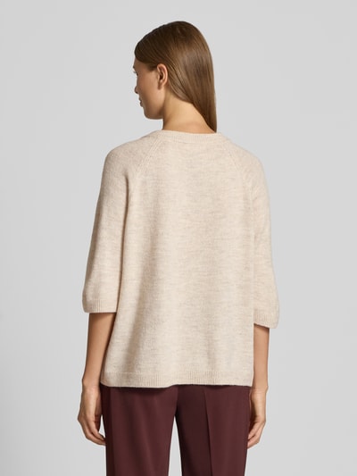 s.Oliver RED LABEL Sweter o kroju regular fit z dzianiny z dodatkiem wełny z alpaki Beżowy 5