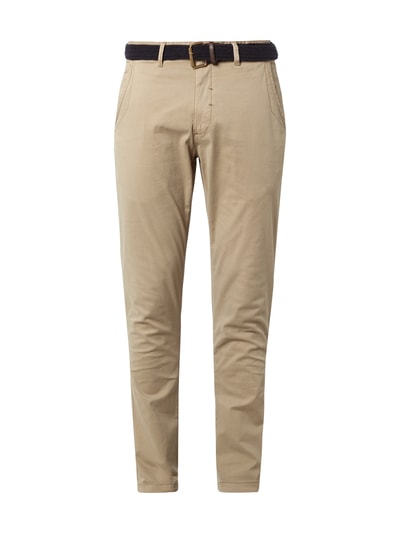 Montego Chino mit Gürtel in Flechtoptik Beige 1